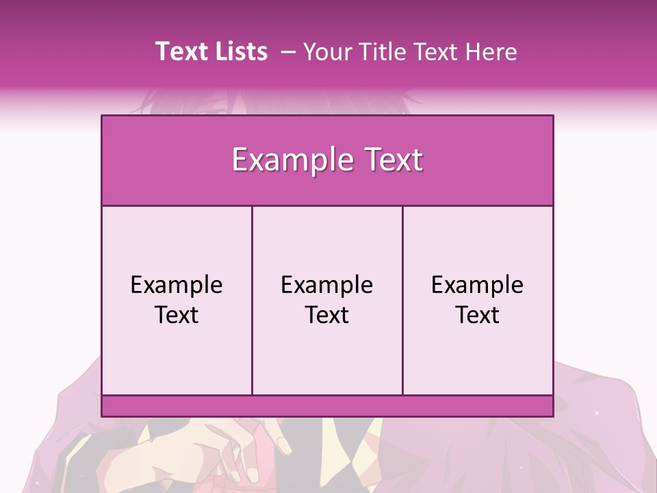 An Anime Character With Purple Hair And A Pink Dress PowerPoint Template