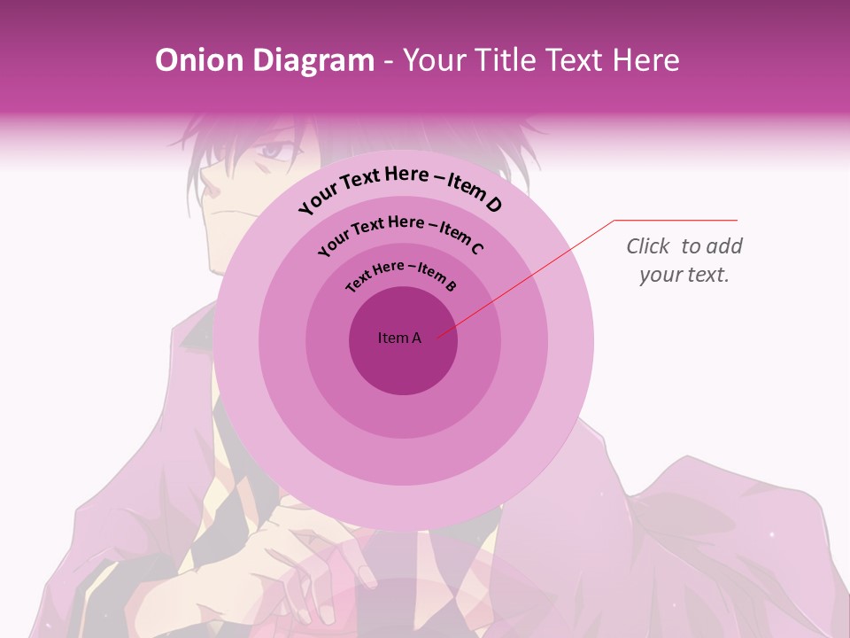 An Anime Character With Purple Hair And A Pink Dress PowerPoint Template
