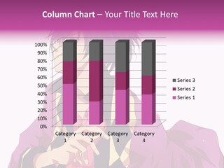 An Anime Character With Purple Hair And A Pink Dress PowerPoint Template