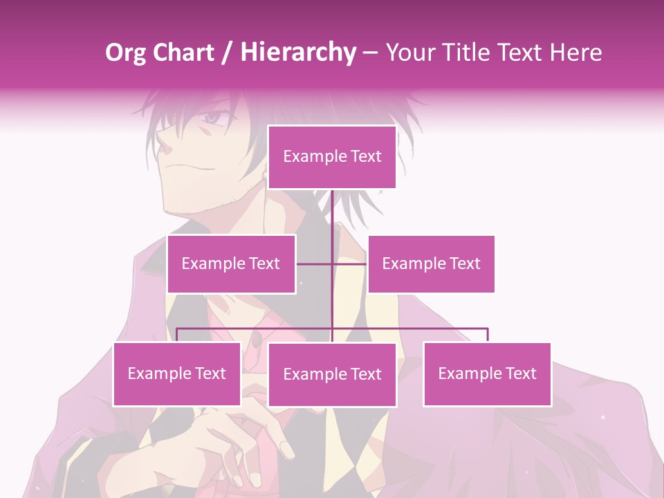 An Anime Character With Purple Hair And A Pink Dress PowerPoint Template