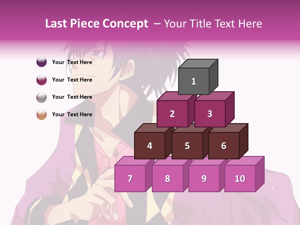 An Anime Character With Purple Hair And A Pink Dress PowerPoint Template