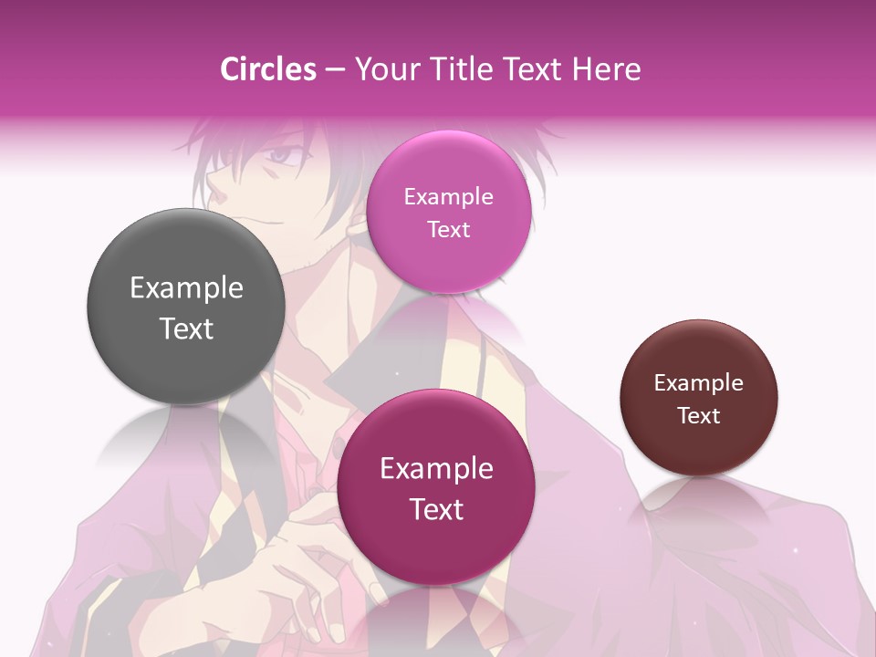 An Anime Character With Purple Hair And A Pink Dress PowerPoint Template
