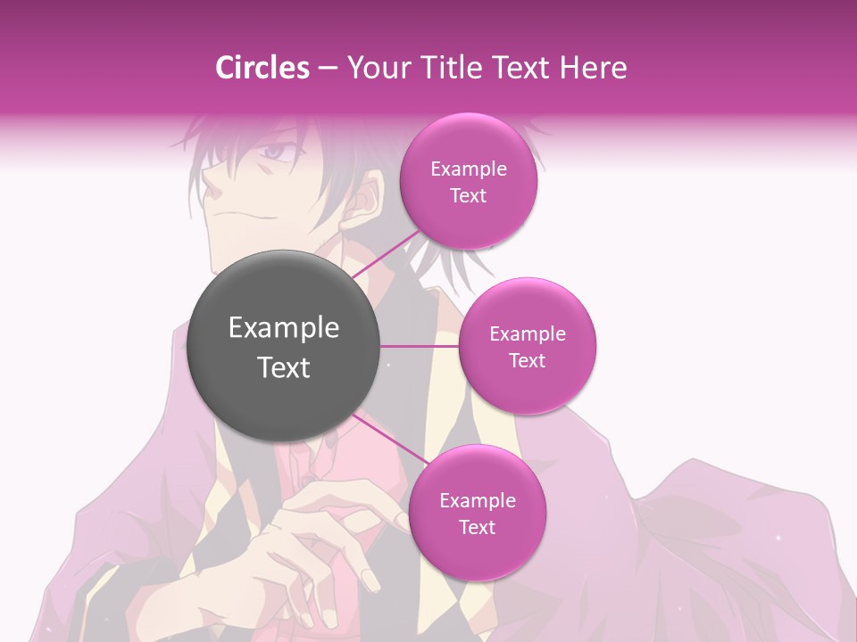 An Anime Character With Purple Hair And A Pink Dress PowerPoint Template