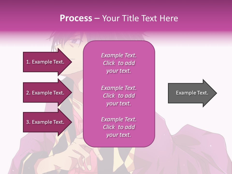 An Anime Character With Purple Hair And A Pink Dress PowerPoint Template