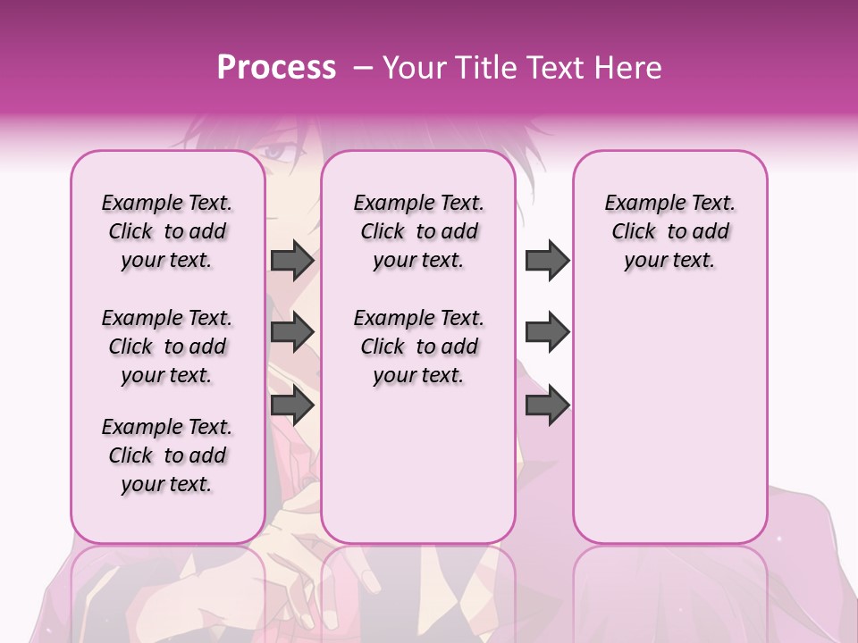 An Anime Character With Purple Hair And A Pink Dress PowerPoint Template