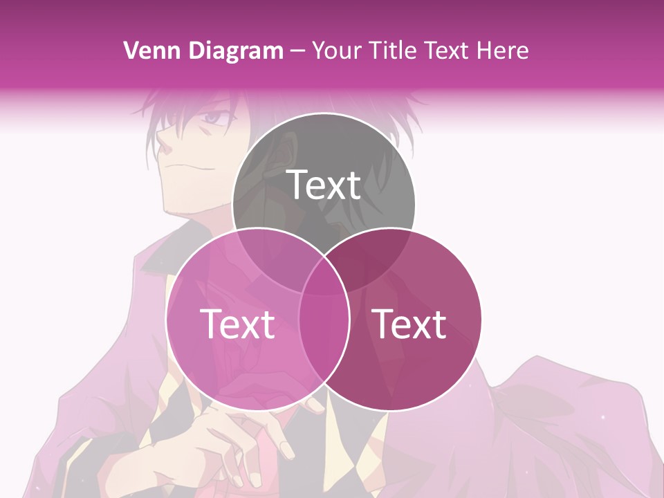 An Anime Character With Purple Hair And A Pink Dress PowerPoint Template