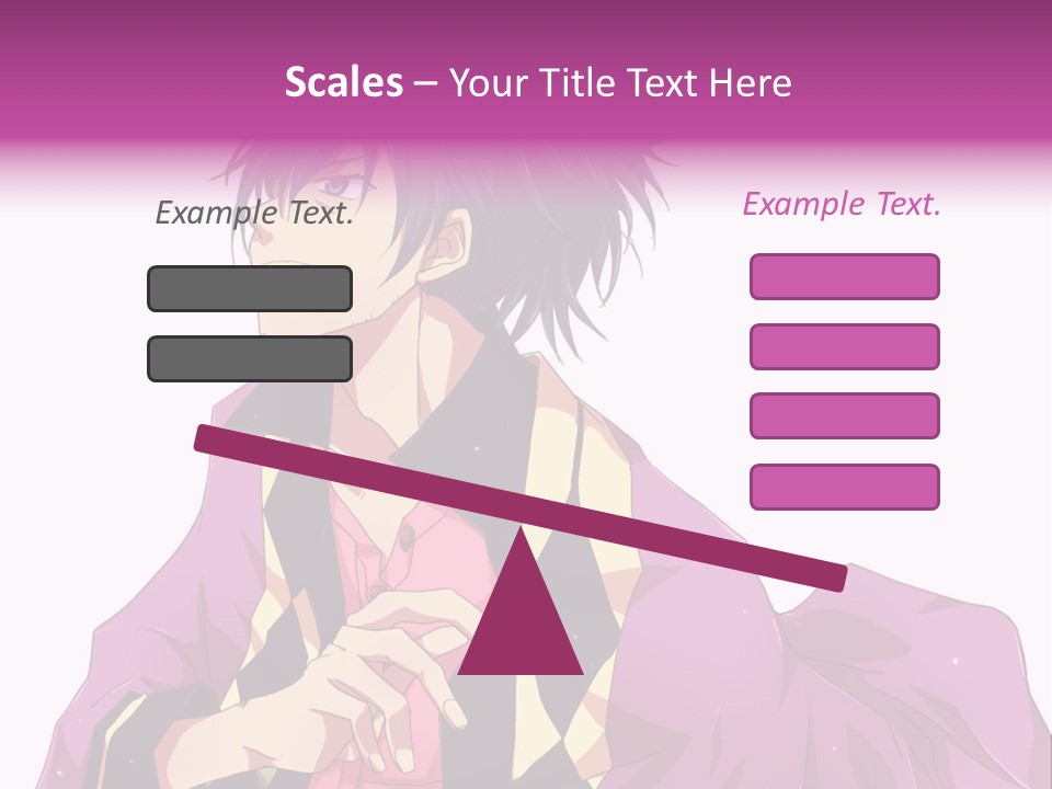 An Anime Character With Purple Hair And A Pink Dress PowerPoint Template