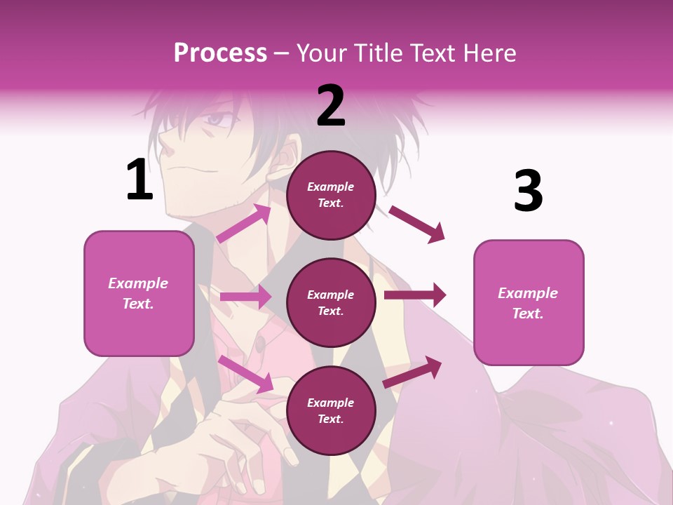 An Anime Character With Purple Hair And A Pink Dress PowerPoint Template