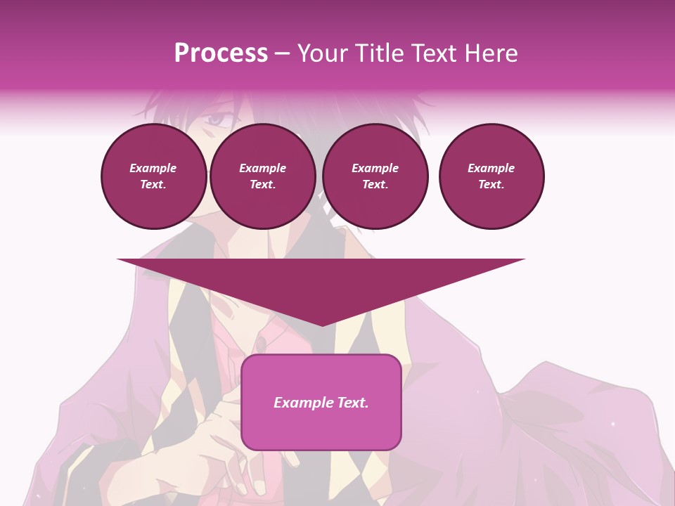 An Anime Character With Purple Hair And A Pink Dress PowerPoint Template