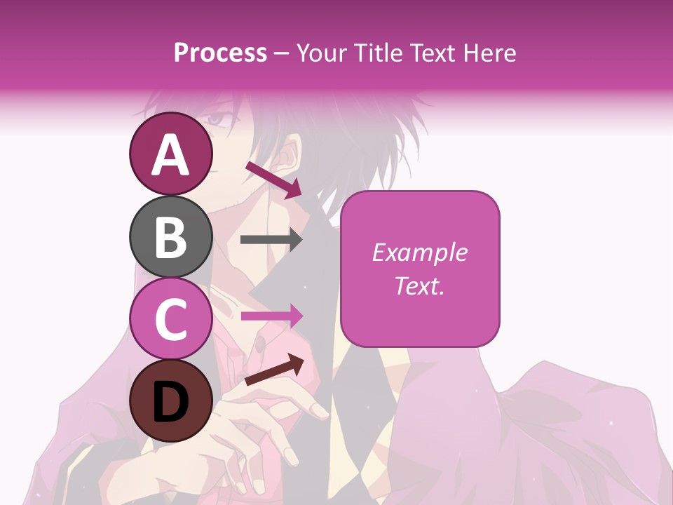 An Anime Character With Purple Hair And A Pink Dress PowerPoint Template