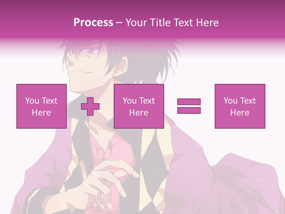 An Anime Character With Purple Hair And A Pink Dress PowerPoint Template