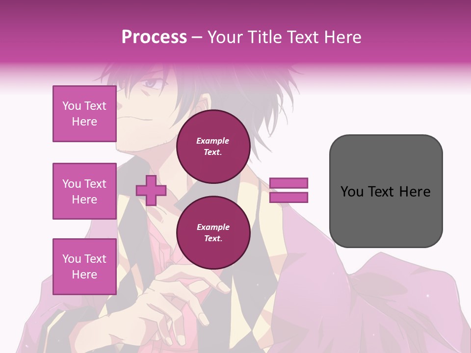 An Anime Character With Purple Hair And A Pink Dress PowerPoint Template