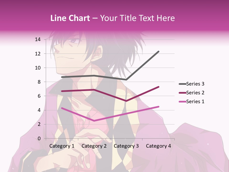 An Anime Character With Purple Hair And A Pink Dress PowerPoint Template