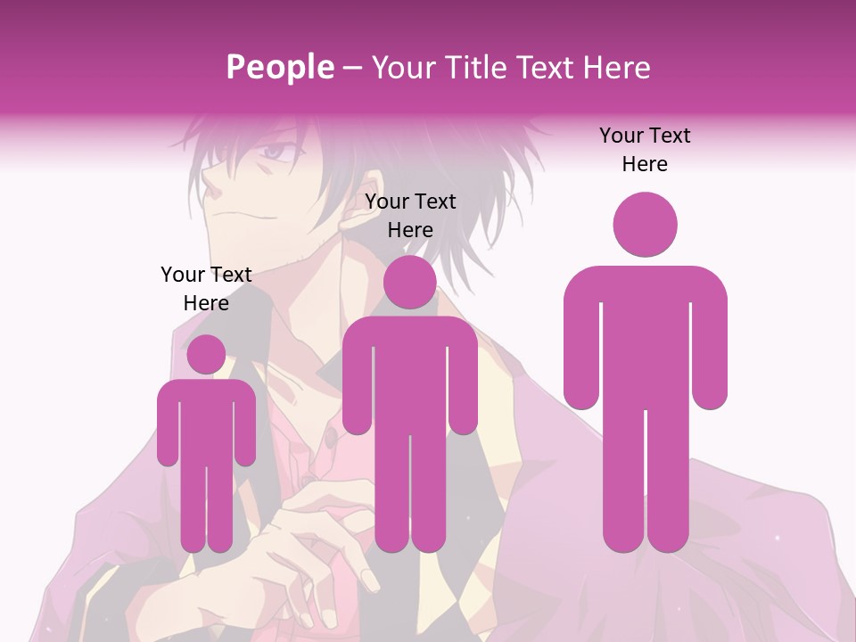 An Anime Character With Purple Hair And A Pink Dress PowerPoint Template