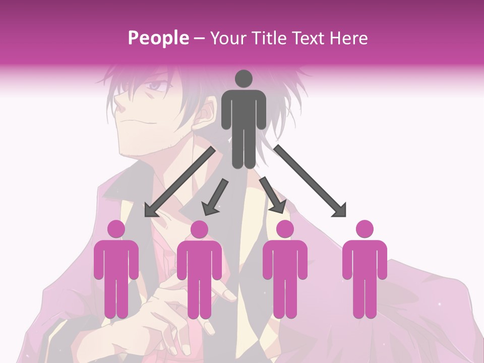 An Anime Character With Purple Hair And A Pink Dress PowerPoint Template