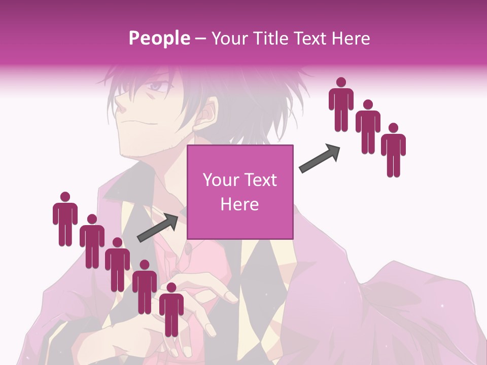 An Anime Character With Purple Hair And A Pink Dress PowerPoint Template