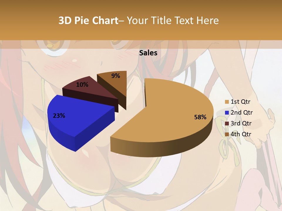 A Woman In A Bikini With A Hat On Her Head PowerPoint Template