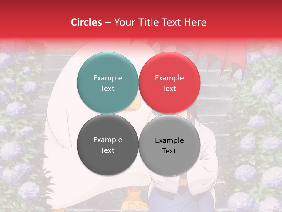 A Woman Holding An Umbrella Next To A Chicken PowerPoint Template