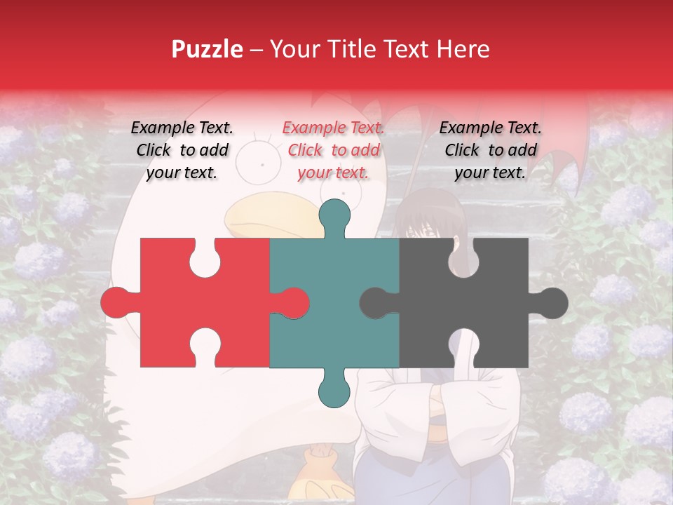 A Woman Holding An Umbrella Next To A Chicken PowerPoint Template