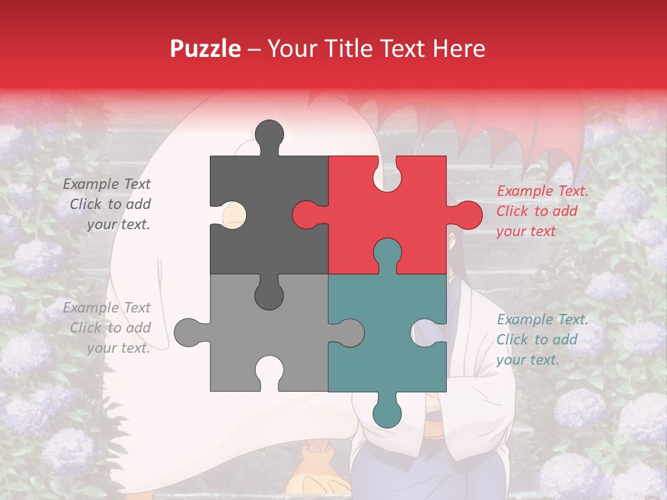 A Woman Holding An Umbrella Next To A Chicken PowerPoint Template