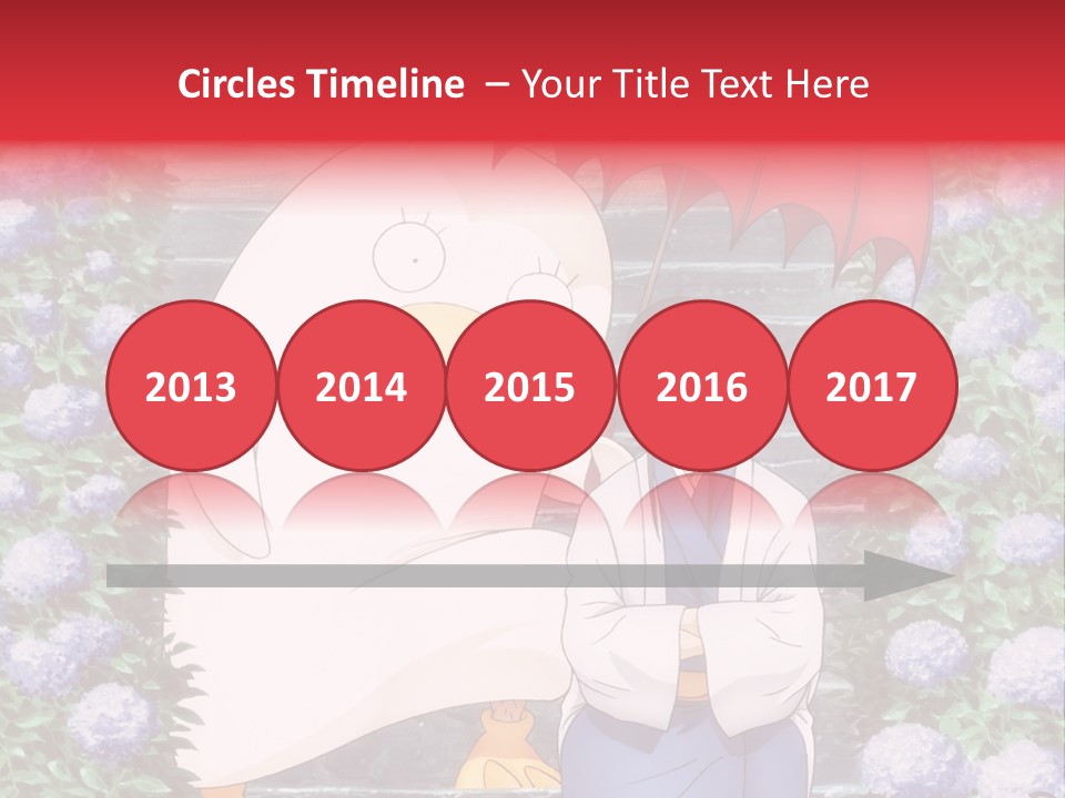 A Woman Holding An Umbrella Next To A Chicken PowerPoint Template