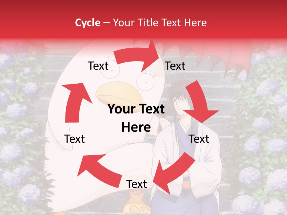 A Woman Holding An Umbrella Next To A Chicken PowerPoint Template