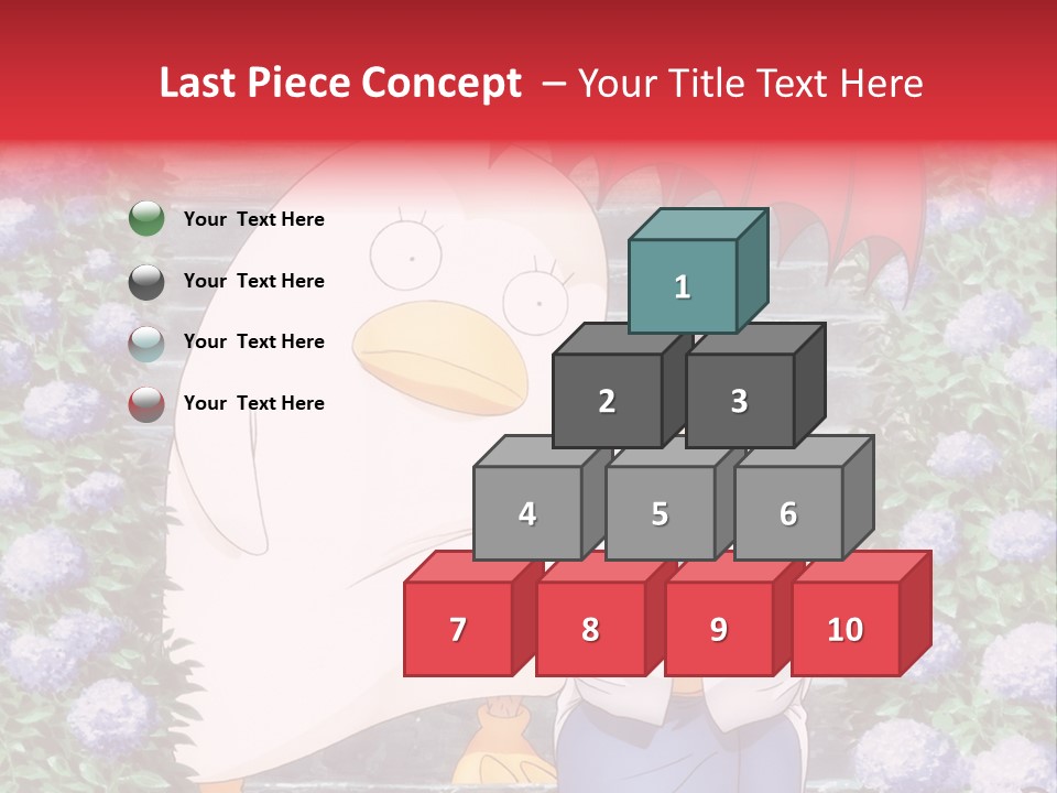 A Woman Holding An Umbrella Next To A Chicken PowerPoint Template