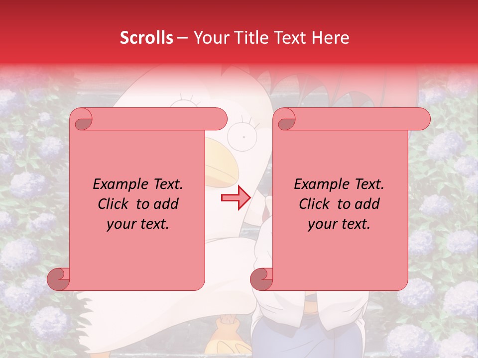 A Woman Holding An Umbrella Next To A Chicken PowerPoint Template