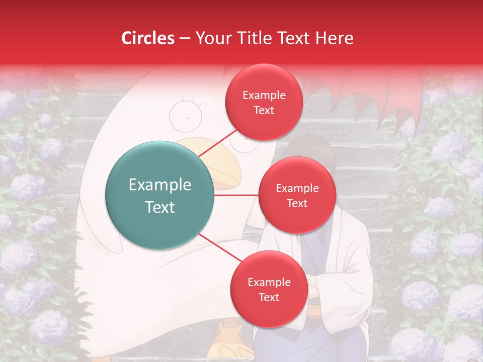 A Woman Holding An Umbrella Next To A Chicken PowerPoint Template