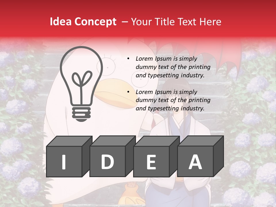 A Woman Holding An Umbrella Next To A Chicken PowerPoint Template