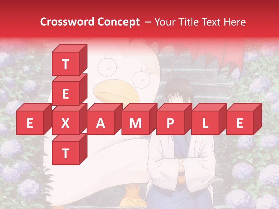 A Woman Holding An Umbrella Next To A Chicken PowerPoint Template