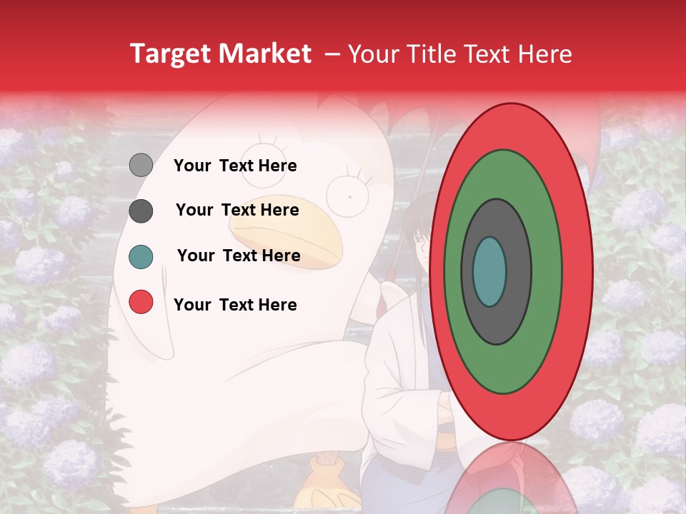 A Woman Holding An Umbrella Next To A Chicken PowerPoint Template