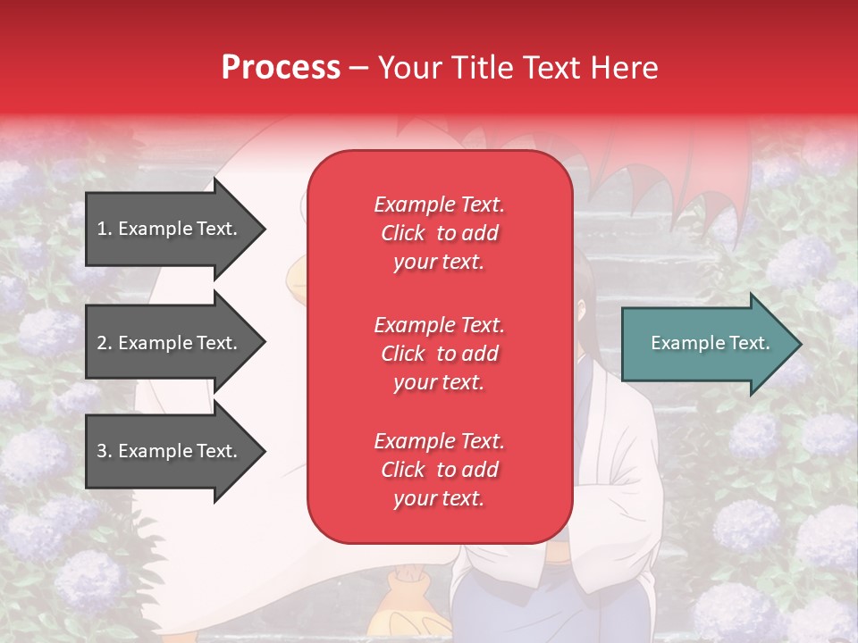 A Woman Holding An Umbrella Next To A Chicken PowerPoint Template