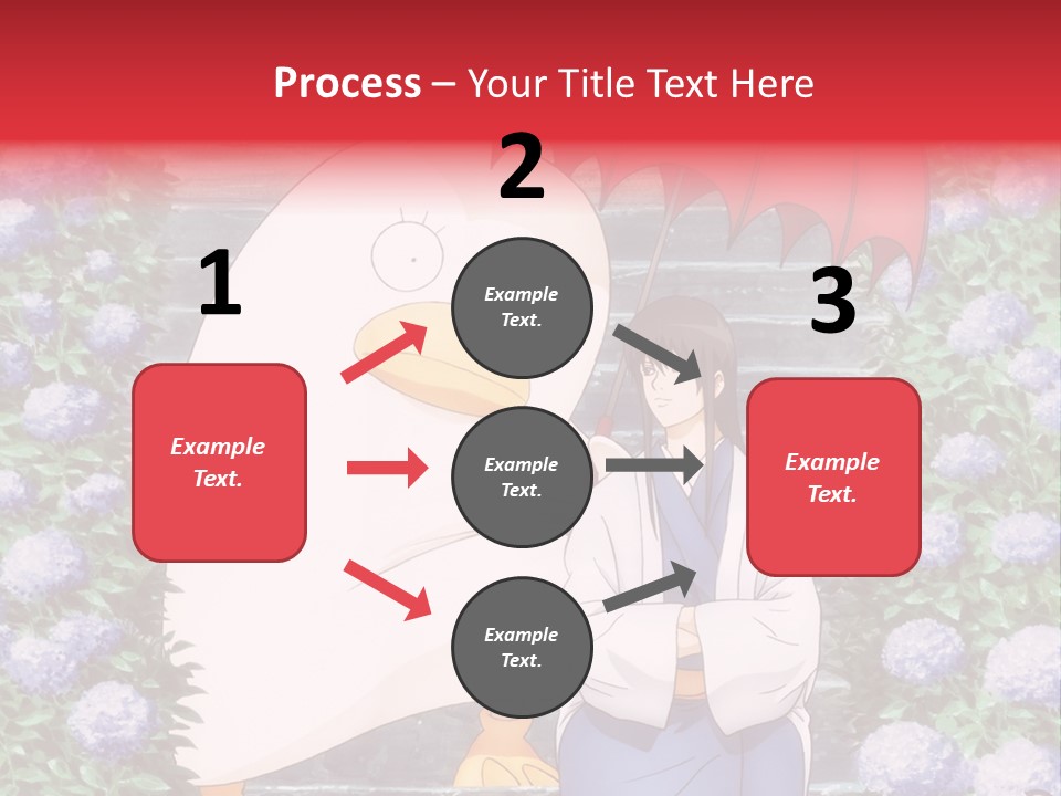 A Woman Holding An Umbrella Next To A Chicken PowerPoint Template