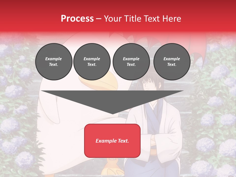 A Woman Holding An Umbrella Next To A Chicken PowerPoint Template