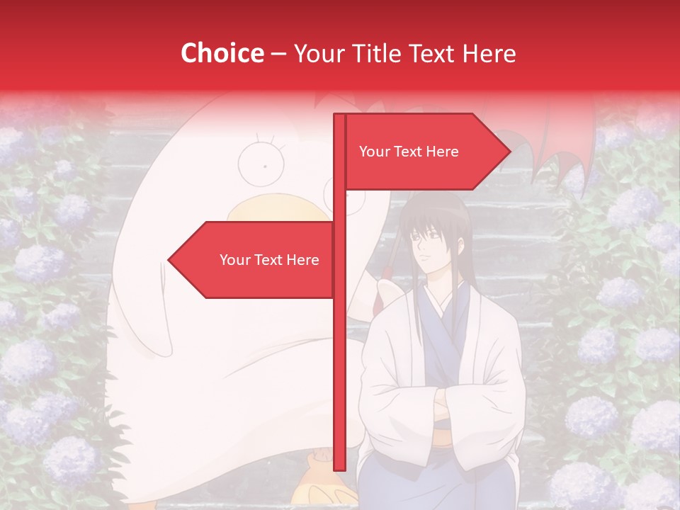 A Woman Holding An Umbrella Next To A Chicken PowerPoint Template