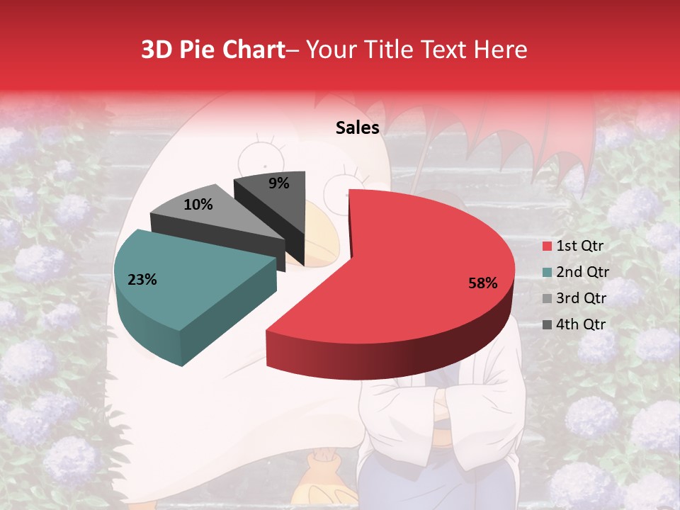 A Woman Holding An Umbrella Next To A Chicken PowerPoint Template