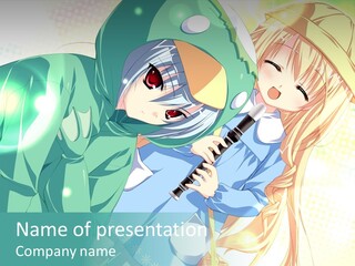 A Couple Of Anime Characters Hugging Each Other PowerPoint Template