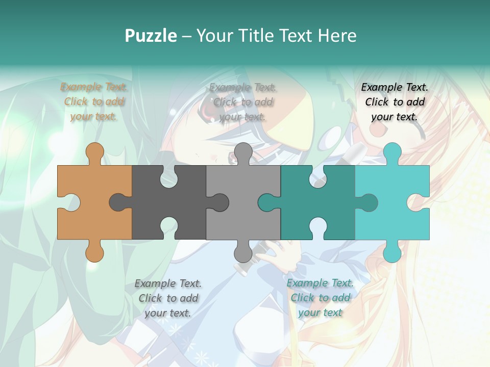 A Couple Of Anime Characters Hugging Each Other PowerPoint Template