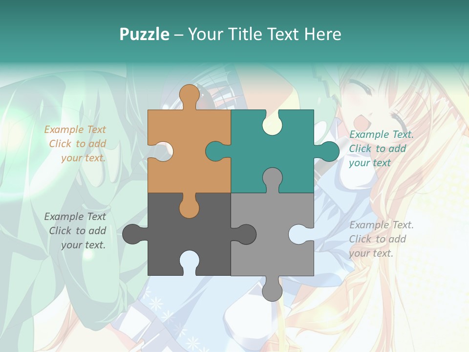 A Couple Of Anime Characters Hugging Each Other PowerPoint Template