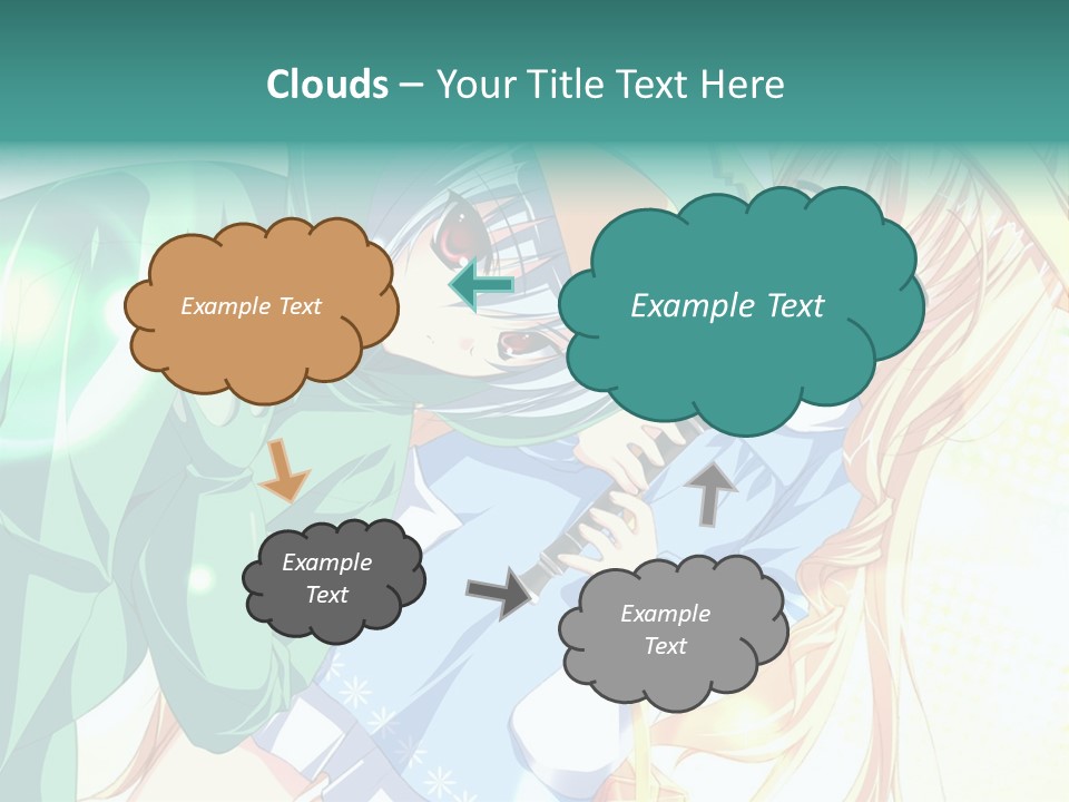 A Couple Of Anime Characters Hugging Each Other PowerPoint Template