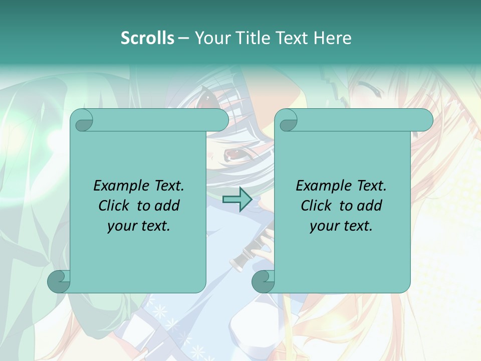 A Couple Of Anime Characters Hugging Each Other PowerPoint Template