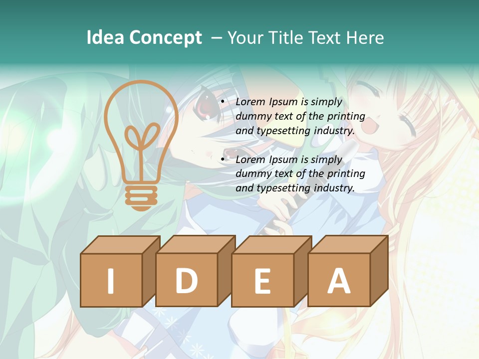 A Couple Of Anime Characters Hugging Each Other PowerPoint Template