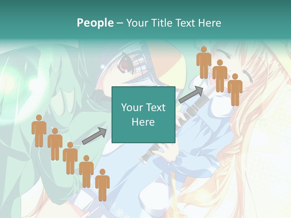 A Couple Of Anime Characters Hugging Each Other PowerPoint Template