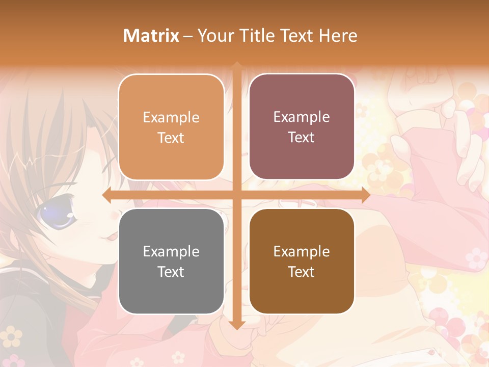 Two Anime Girls With Pink Hair And Blue Eyes PowerPoint Template