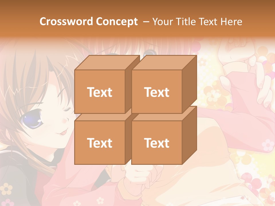 Two Anime Girls With Pink Hair And Blue Eyes PowerPoint Template