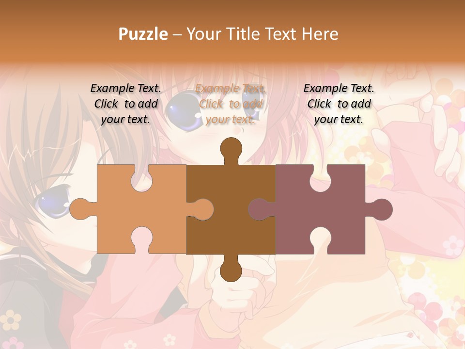 Two Anime Girls With Pink Hair And Blue Eyes PowerPoint Template