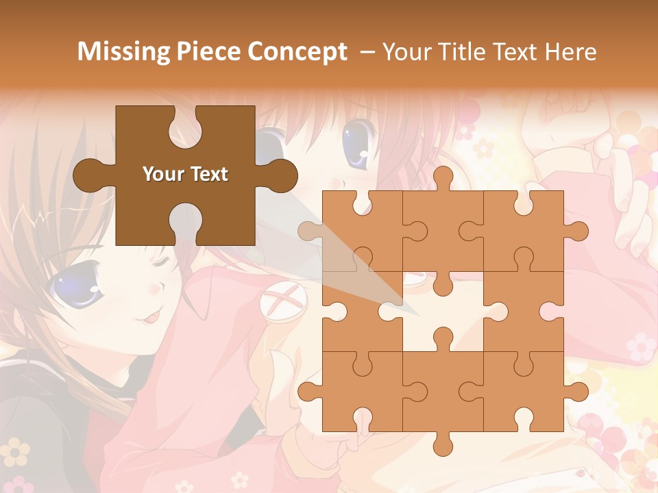 Two Anime Girls With Pink Hair And Blue Eyes PowerPoint Template