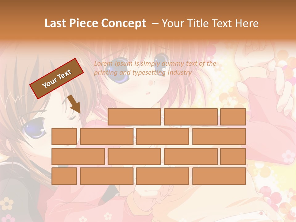 Two Anime Girls With Pink Hair And Blue Eyes PowerPoint Template