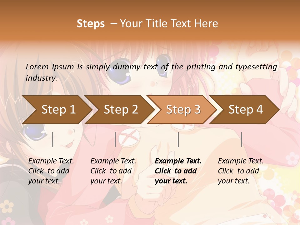 Two Anime Girls With Pink Hair And Blue Eyes PowerPoint Template
